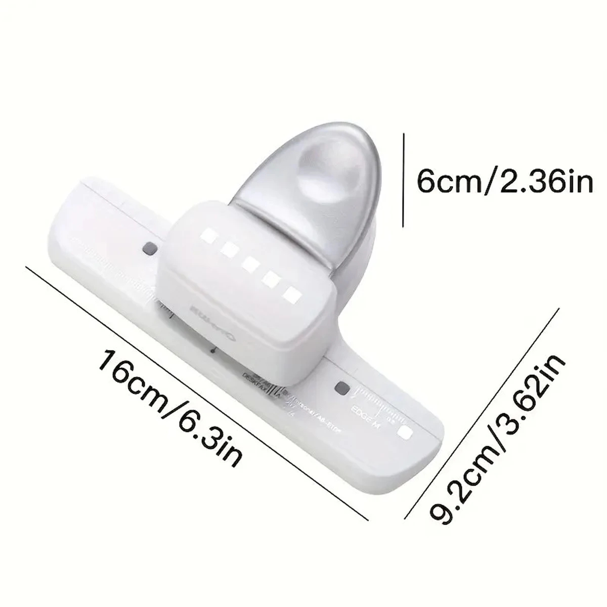 1pc square hole punch, portable hole puncher, can hold 5 sheets of A4, A5, or B5 paper, suitable for notebooks.