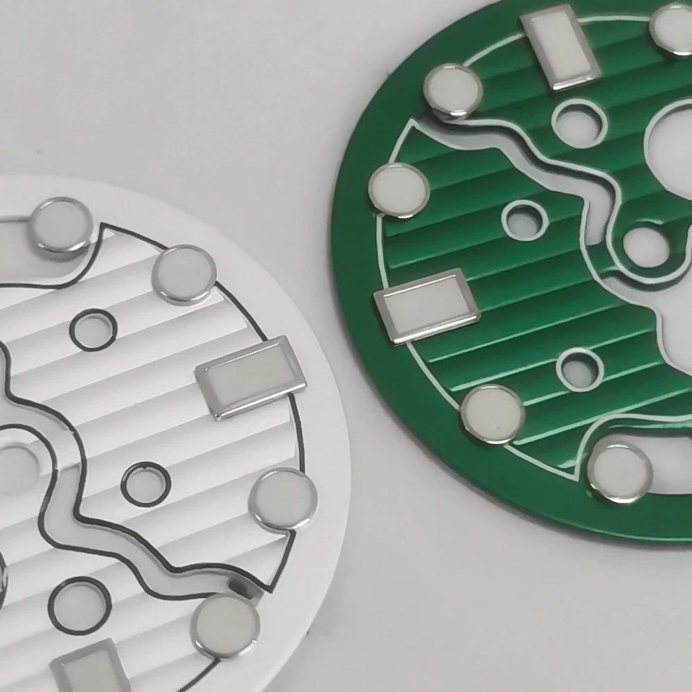 Uhren zubehör 28,5mm ausgehöhltes Zifferblatt grün leuchtende Passform für nh35/36-Uhrwerk ist nur für 3 Uhr geeignet