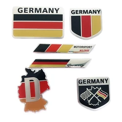 1PCS Metal 3D Germany German Flag Badge Emblem Deutsch Car Sticker Decal