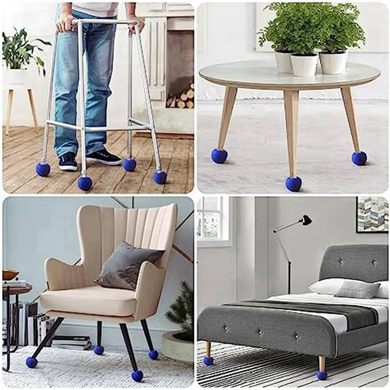 

8 шт. теннисных мячей для тележек, премиум-класса, для защиты ножек мебели и твердых полов