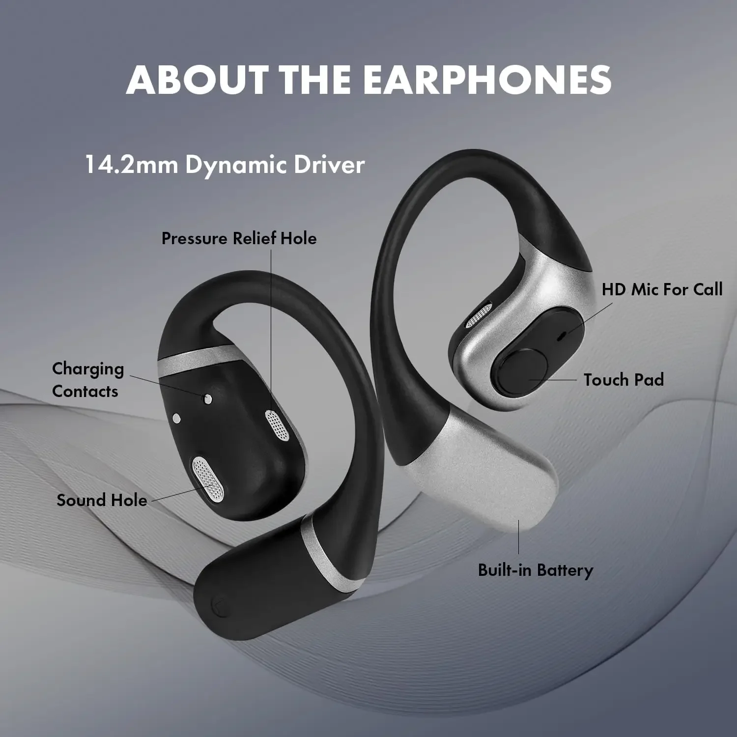Auriculares deportivos inalámbricos con Bluetooth 5,3, cascos de conducción de aire, impermeables, con pantalla Led, estéreo HiFi, abiertos