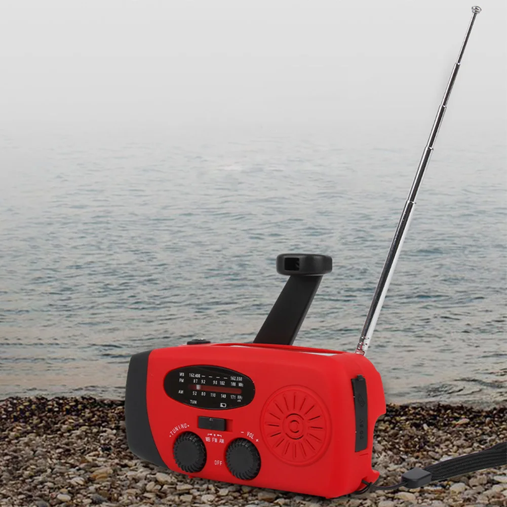 

2000mAh AM FM NOAA Solar Radio with LED Flashlight AM/FM/NOAA Portable Weather Radio Solar Hand Crank AM/FM/NOAA Weather Alert