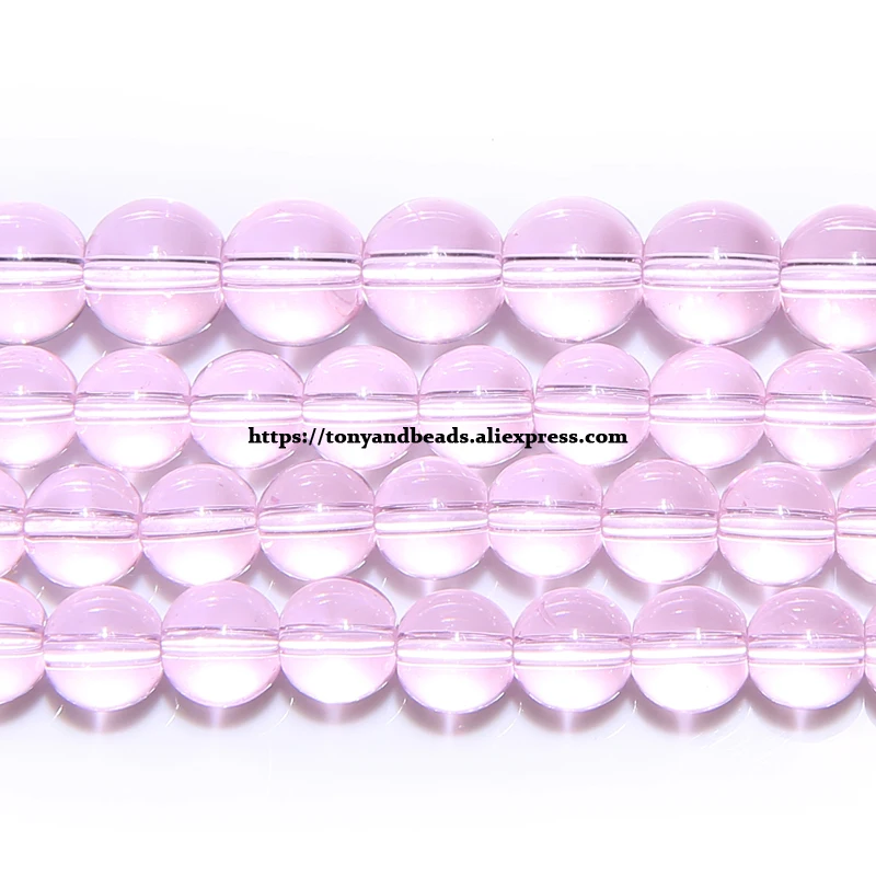 Freee wysyłka 15 "One Strand jasnoróżowe okrągłe luźne paciorki szklane 6 8 10MM Pick rozmiar do tworzenia biżuterii
