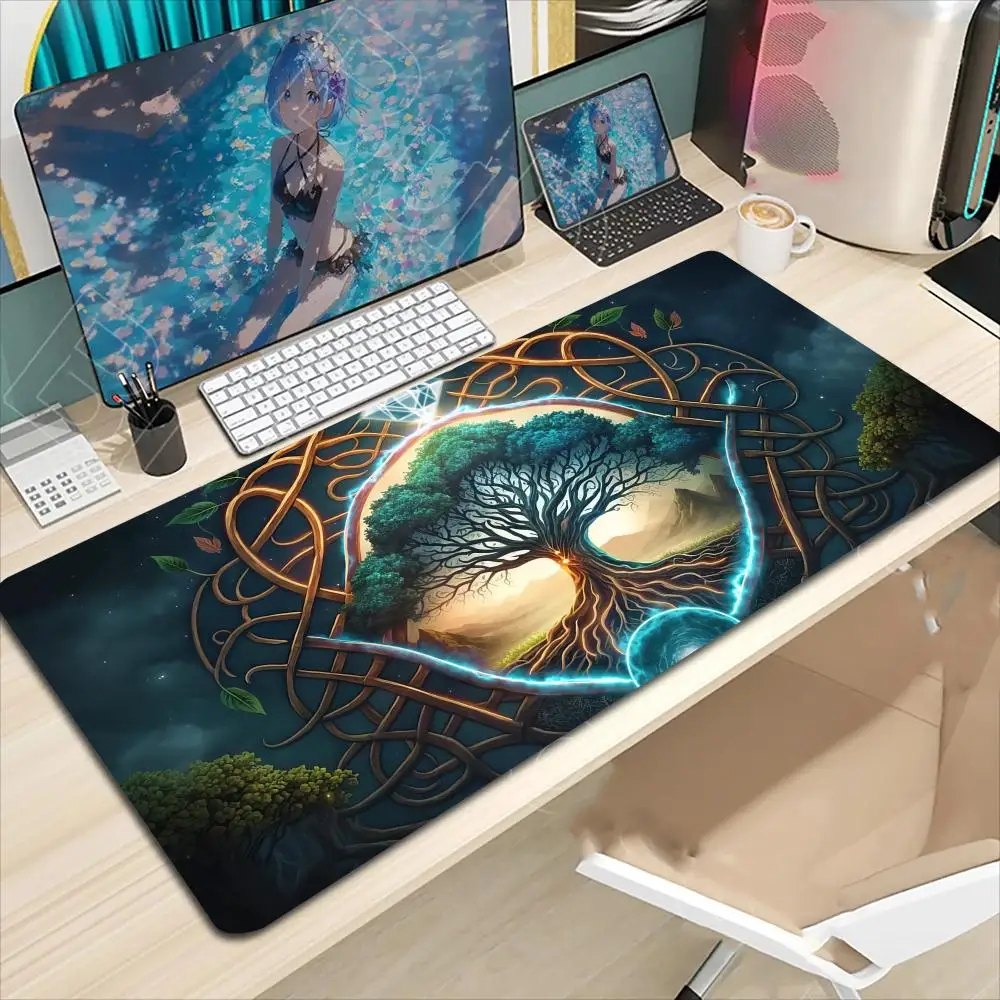 

Коврик для мыши «Древо жизни», большие коврики для компьютерного офиса, игрового стола, XXL, резиновые противоскользящие коврики для игровой клавиатуры, длинные настольные коврики