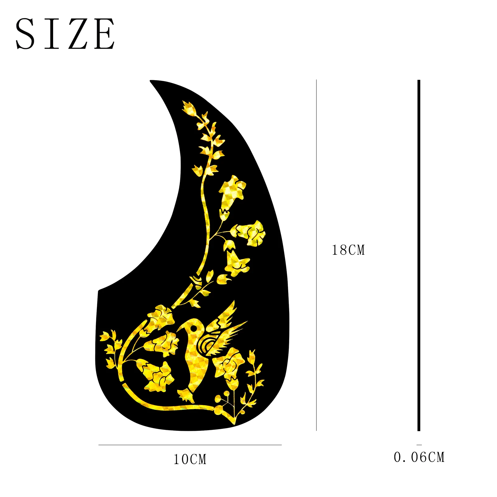 40/41 Inch Anti‑Scratch Guard Plate Acoustic Guitar Pickguard Decorative Guitar Protector for Player Daily Use Repair Accessory