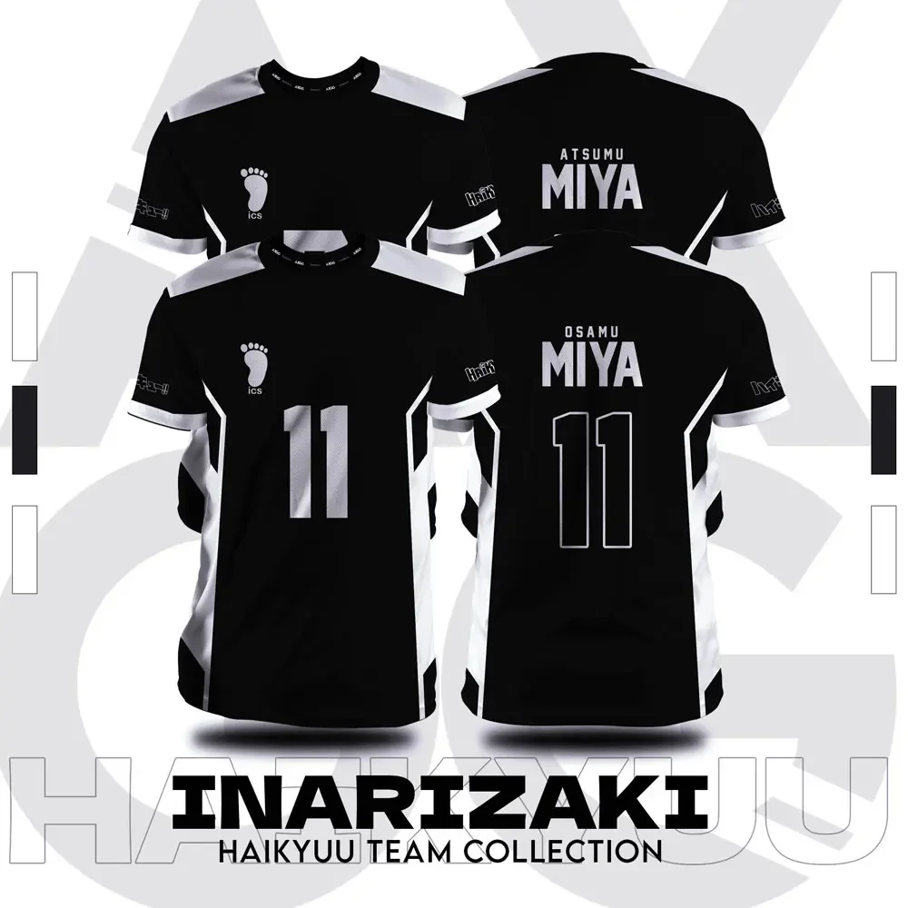 Haikyuu Inarizaki Cartoon Anime Cosplay Hombres Jersey de Verano Manga Corta Niños Tee Tops 2024 Mujeres La Moda Gran Tamaño Camiseta