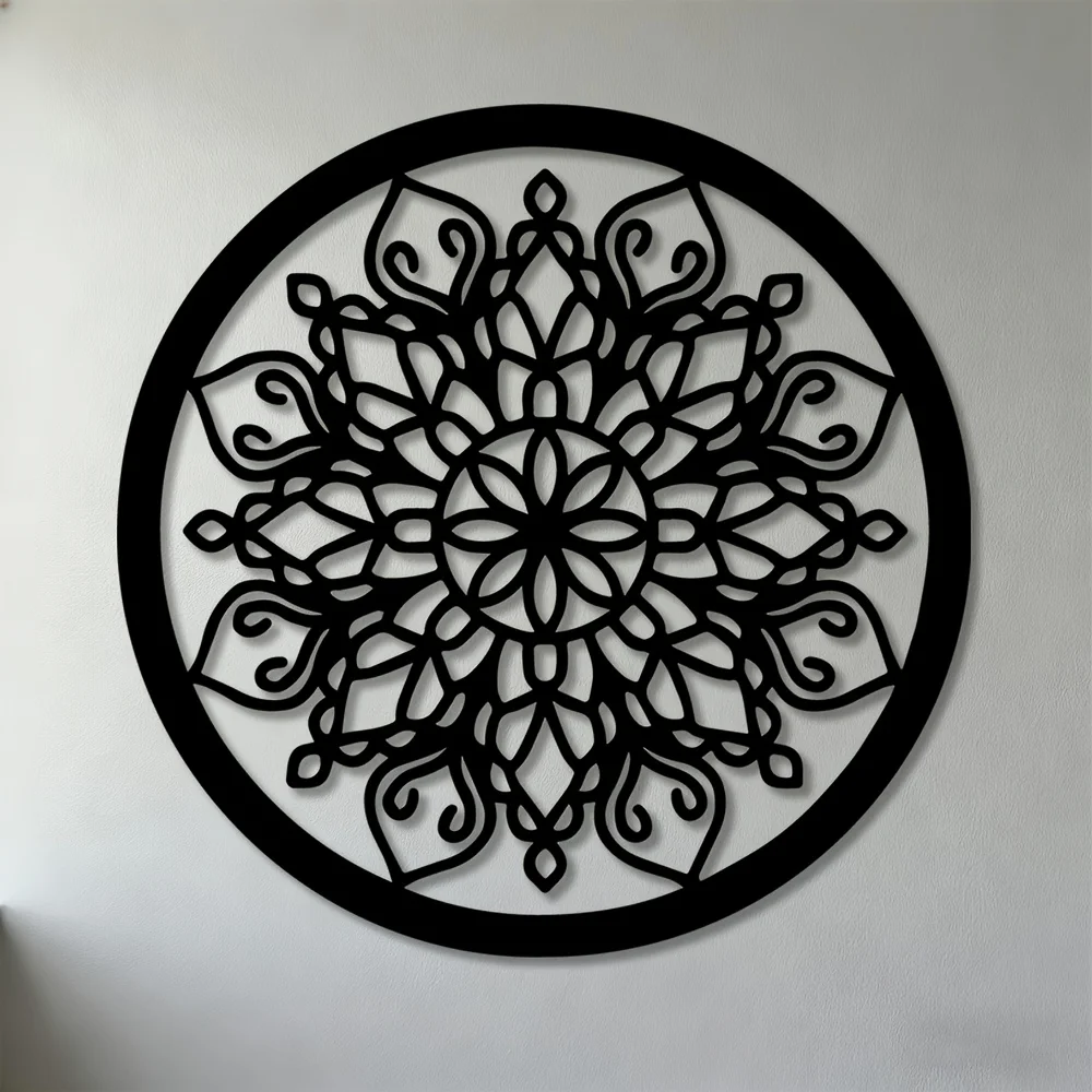 CIFbuy 2D Flat Iron Wall Art Mandala Sculpture Decor For Living Room Bedroom Office Hallway Home Hanging Decoration