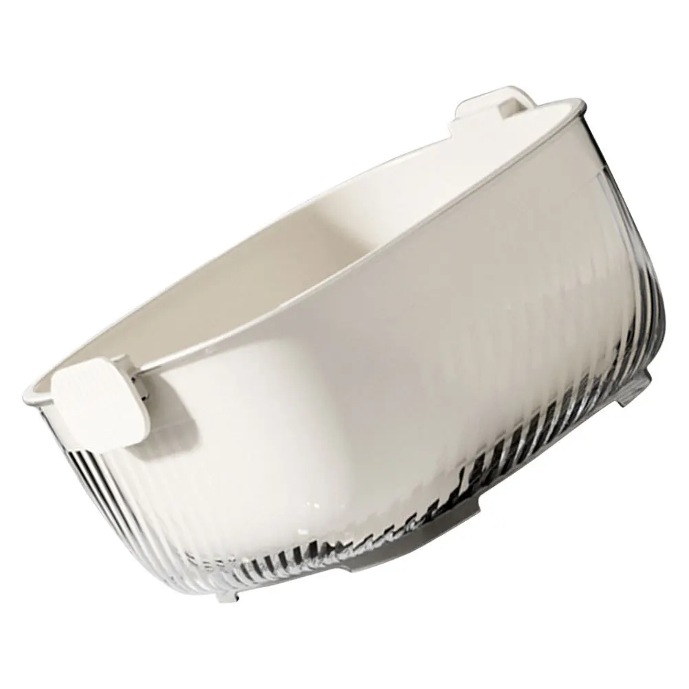 

1Set Double Layer Vegetable Washing Basket Kitchen Fruit Strainer Drain Basket Stackable Storage Fruit Strainer