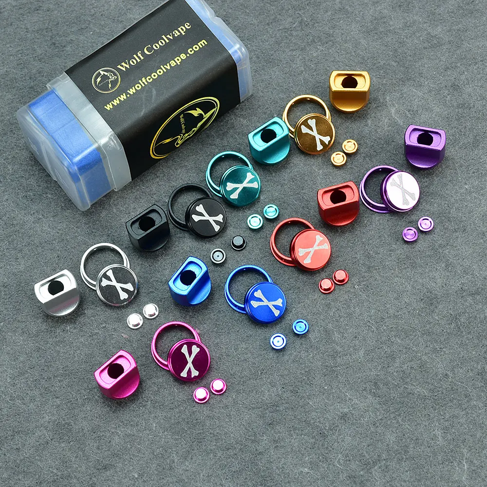 Wolfcoolvape-Juego de botones de punta de goteo 510 mission v1/v2, punta de goteo para dotMod dotAIO V2, material de aluminio