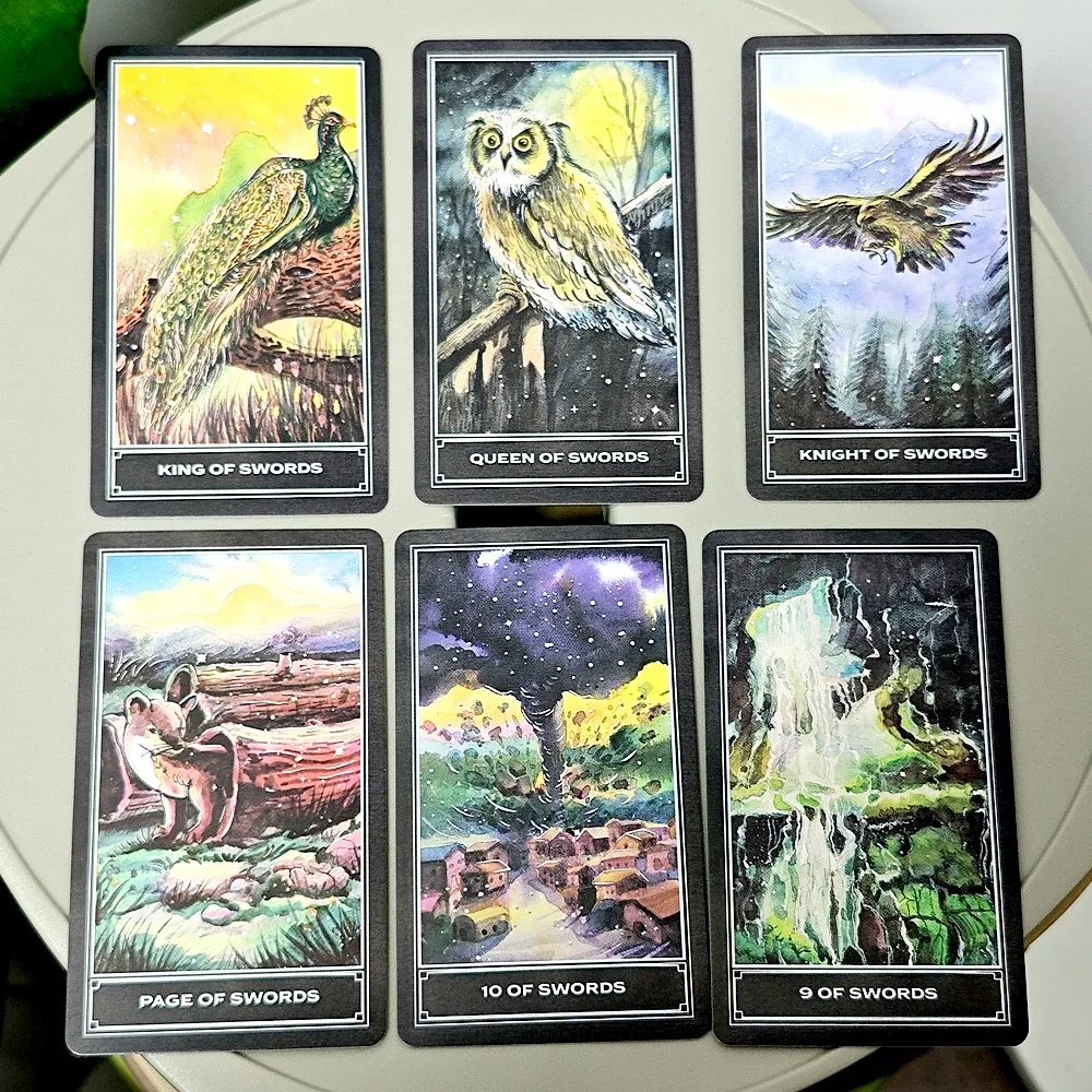 10.3*6cm The Enchanting Earth Tarot - Animal Tarot Cards 80 Watercolor Fully Illustrated Tarot Cards