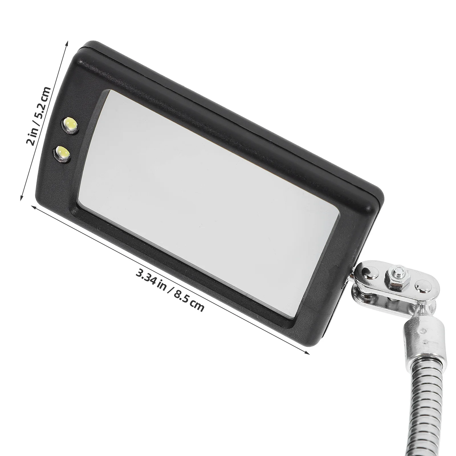 Espelho de inspeção com rotação 360, luz led flexível de aço inoxidável para mecânico de veículos, ferramenta de reparo automático, visualização dobrável