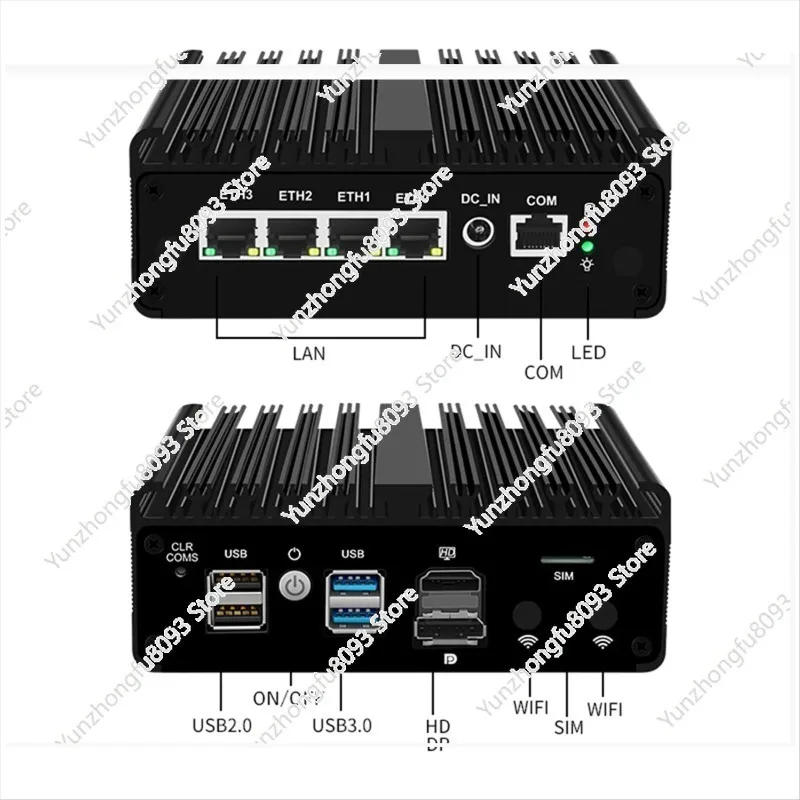 Industrial PC J6413 Fanless Quad Network 2.5G Soft Routing Ikuai Mini Computer