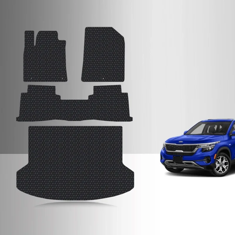 Full Set Floor Mats Black For KIA Seltos No Sub All Weather 2020 2021 2022 2023 2024 2025 United States