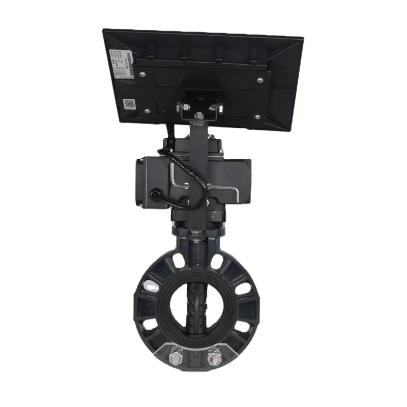 AC220V AC24V DC24V 2/4/6/8/16 Inch Electric Plastic UPVC butterfly Valve Water Treatment Pneumatic Power