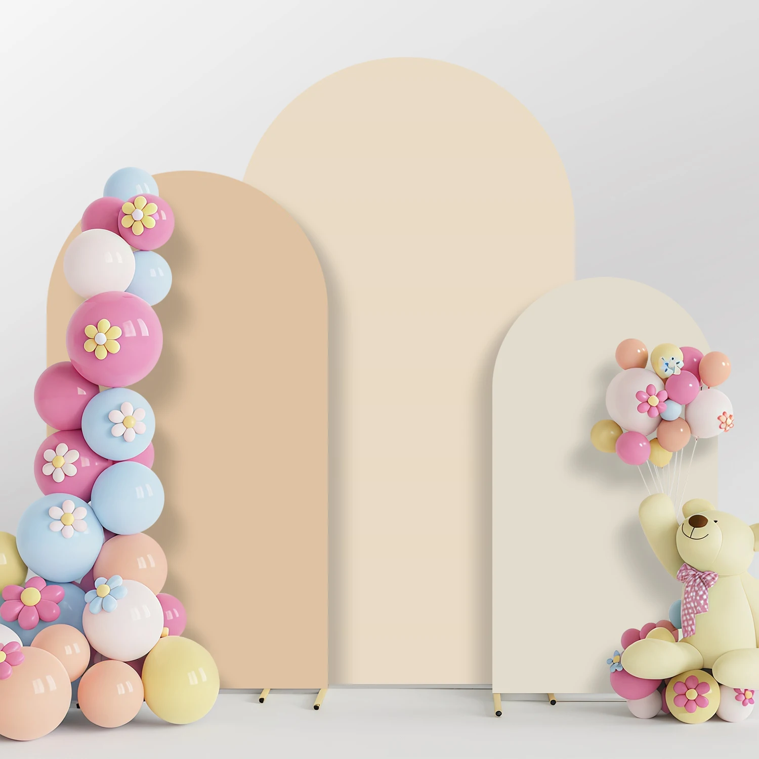 

2-Sided Arch Backdrop Solid Color Decor For Baby Shower Wedding Birthday Events Party Photography Studio Background Decoration