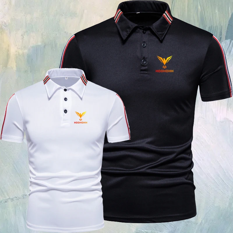 Summer Short Sleeve Polo Shirt Men Fashion Casual Slim Solid Color Business T-shirt Men's Clothing