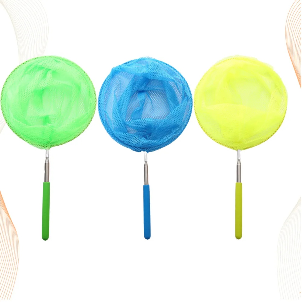 3Pcs Kids Telescopic Nets Catching Insects Butterfly Dragonflies Extendable Fishing Nets Outdoor Exploration Tools