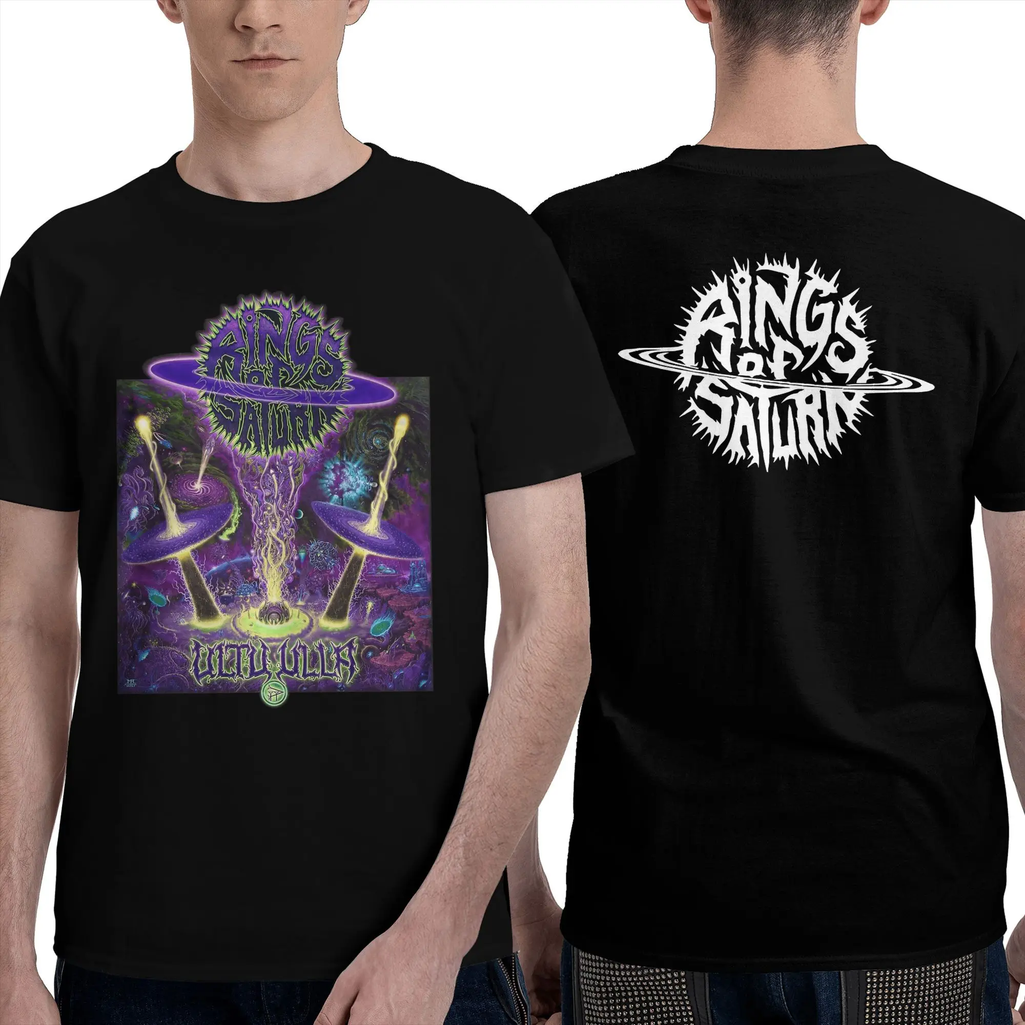 Rings of Saturn Band T-Shirts Men  Funny 100% Cotton Tees Crewneck Short Sleeve T Shirt Birthday Present Clothing