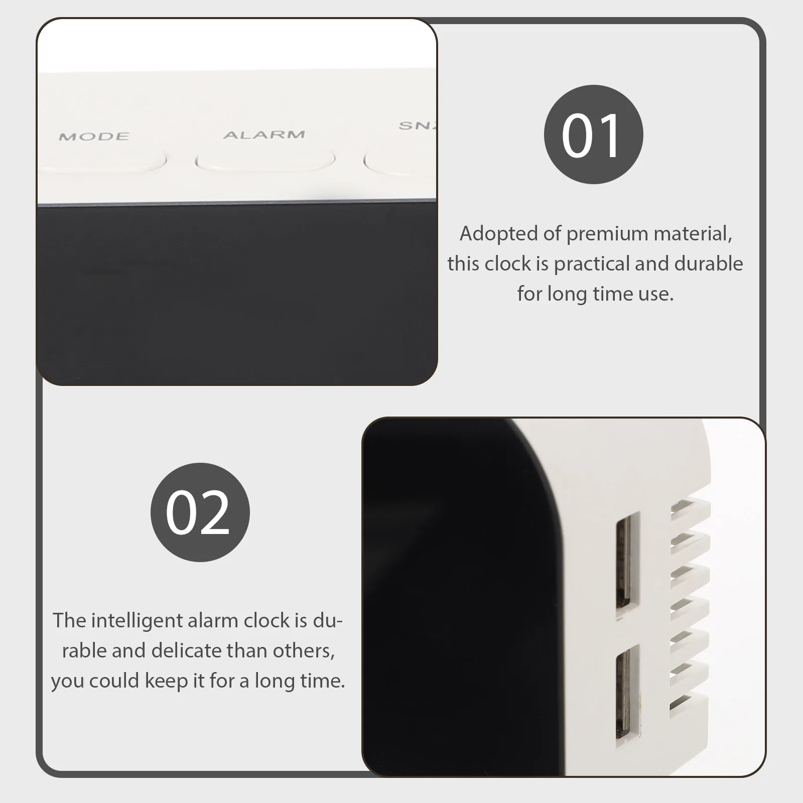 

Usb Digital Alarm Bedroom Desktop Small Led Electric Clock Brightness Adjustment Decorative Wear Resistant Portable