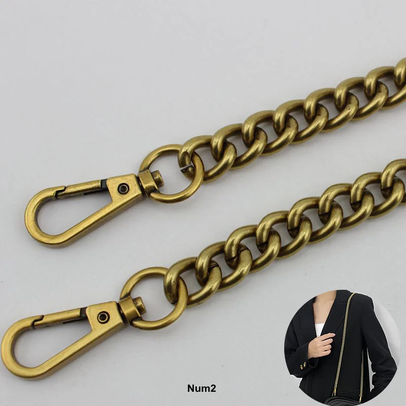 Cadenas de aluminio de 60cm, 100cm, 120cm, 130cm de ancho, 13mm, correas de hombro para bolsos, monederos, accesorios de repuesto