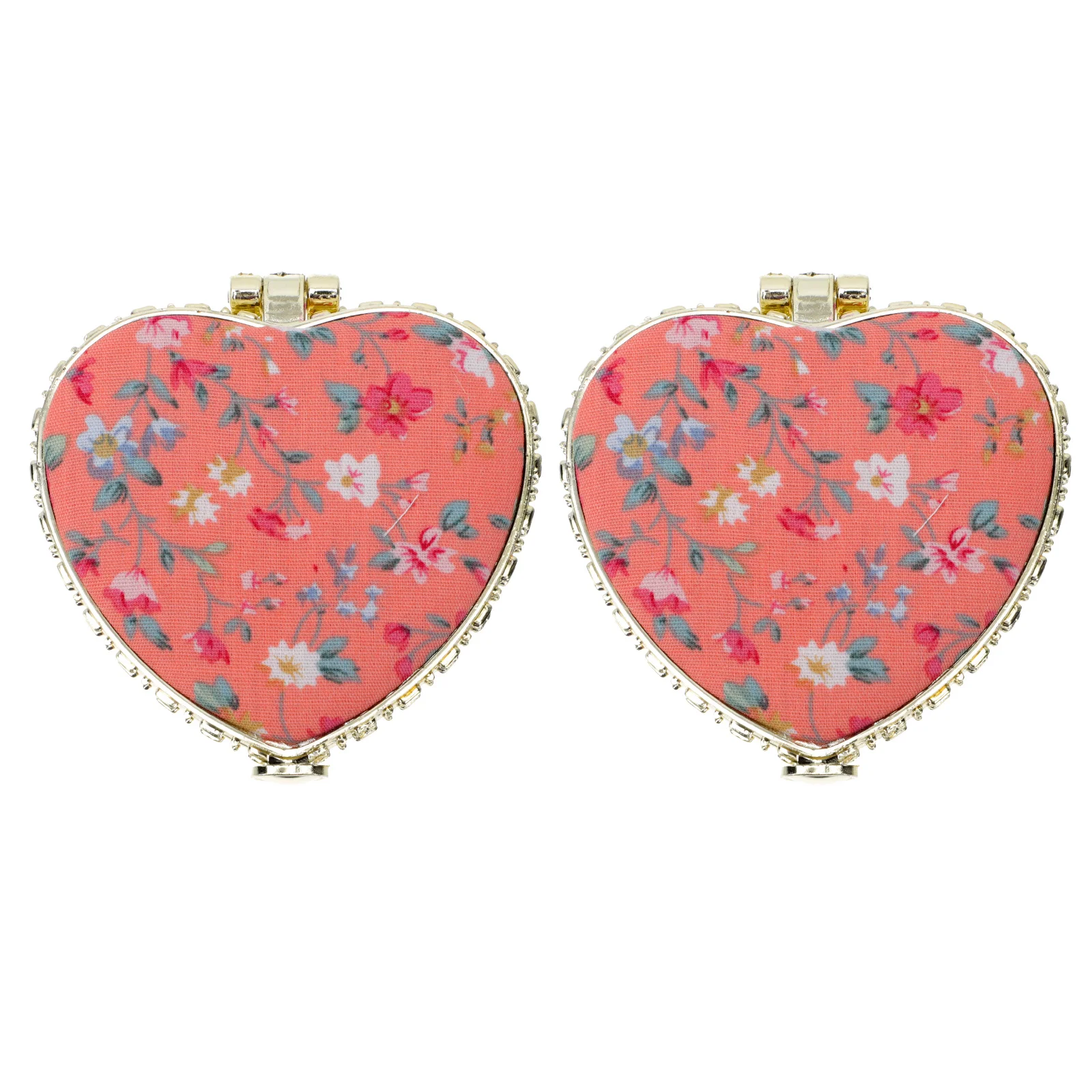 

2Pcs Heart Shape Small Makeup Mirror Foldable Double-Sided Compact Travel Mirror for Women Girls Professional Artists