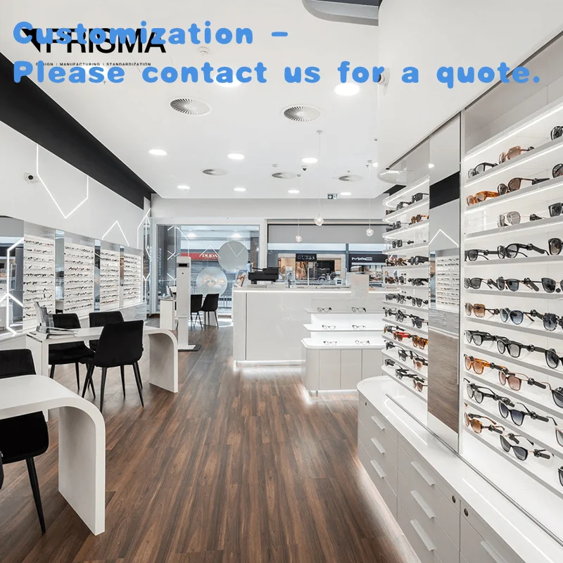custom.Custom Eyewear Testing Table RA8 Wooden Acrylic Glasses Store Furniture Wall Mounted Sunglasses Display Rack Optical