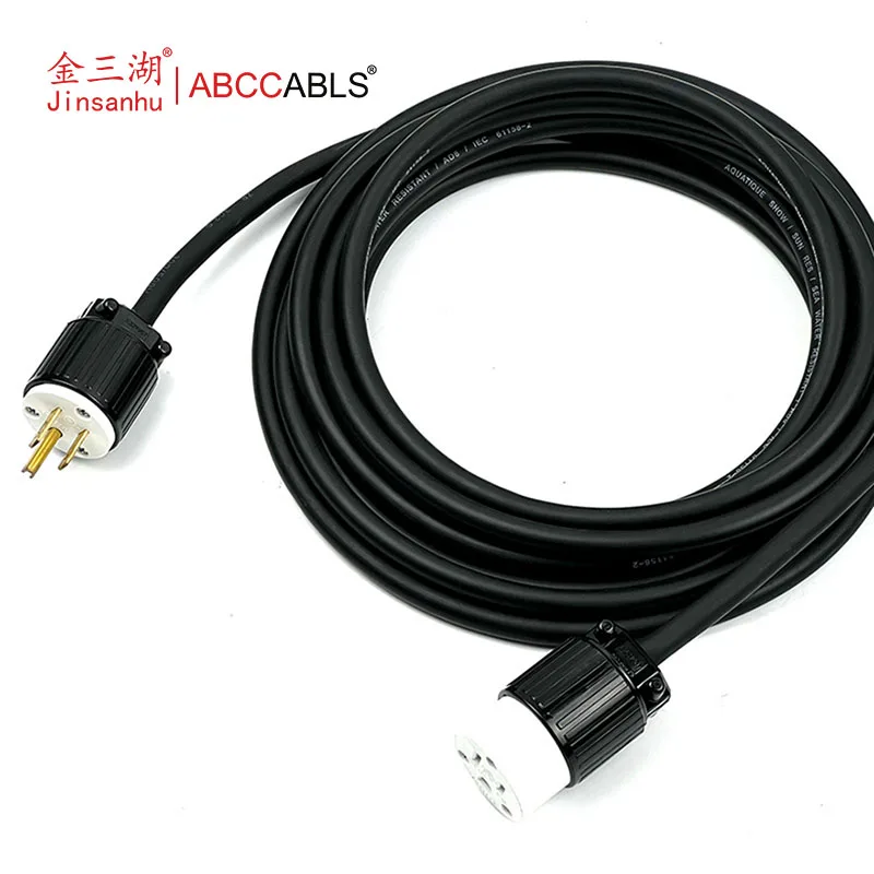 15M 15A NEMA L5-15 Twist Lock Power Extension Cord For Stage Lighting Audio Amplifier Live Event Generator Power Supply