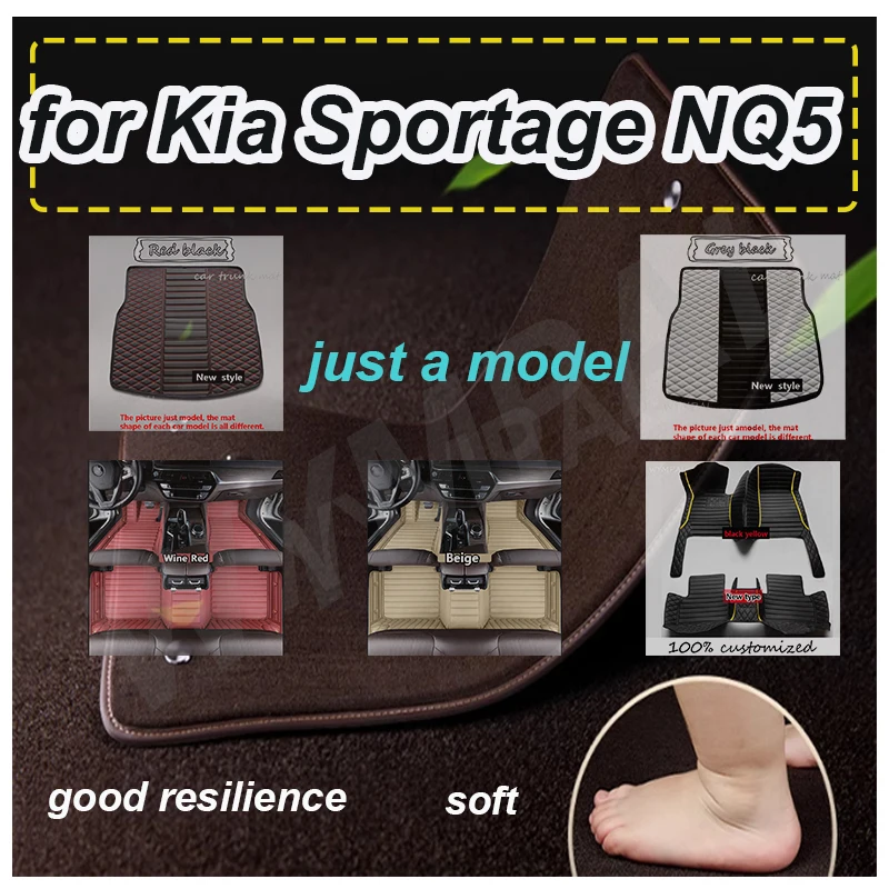 

LUXURY Car Floor Mats For Kia Sportage NQ5 2023 2024 2025 7eat Dirt-resistant Car Floor Carpet Matts Tapetes Para Carro