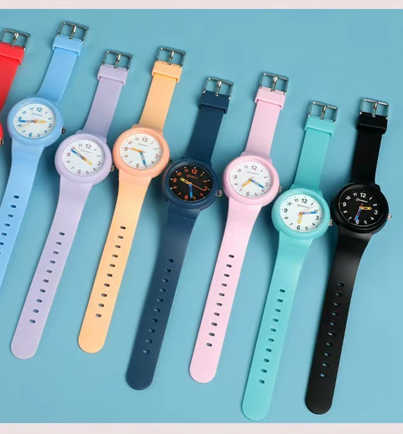 Pink Quartz Children Watches Silicone Strap Waterpoof Blue  display picture 2