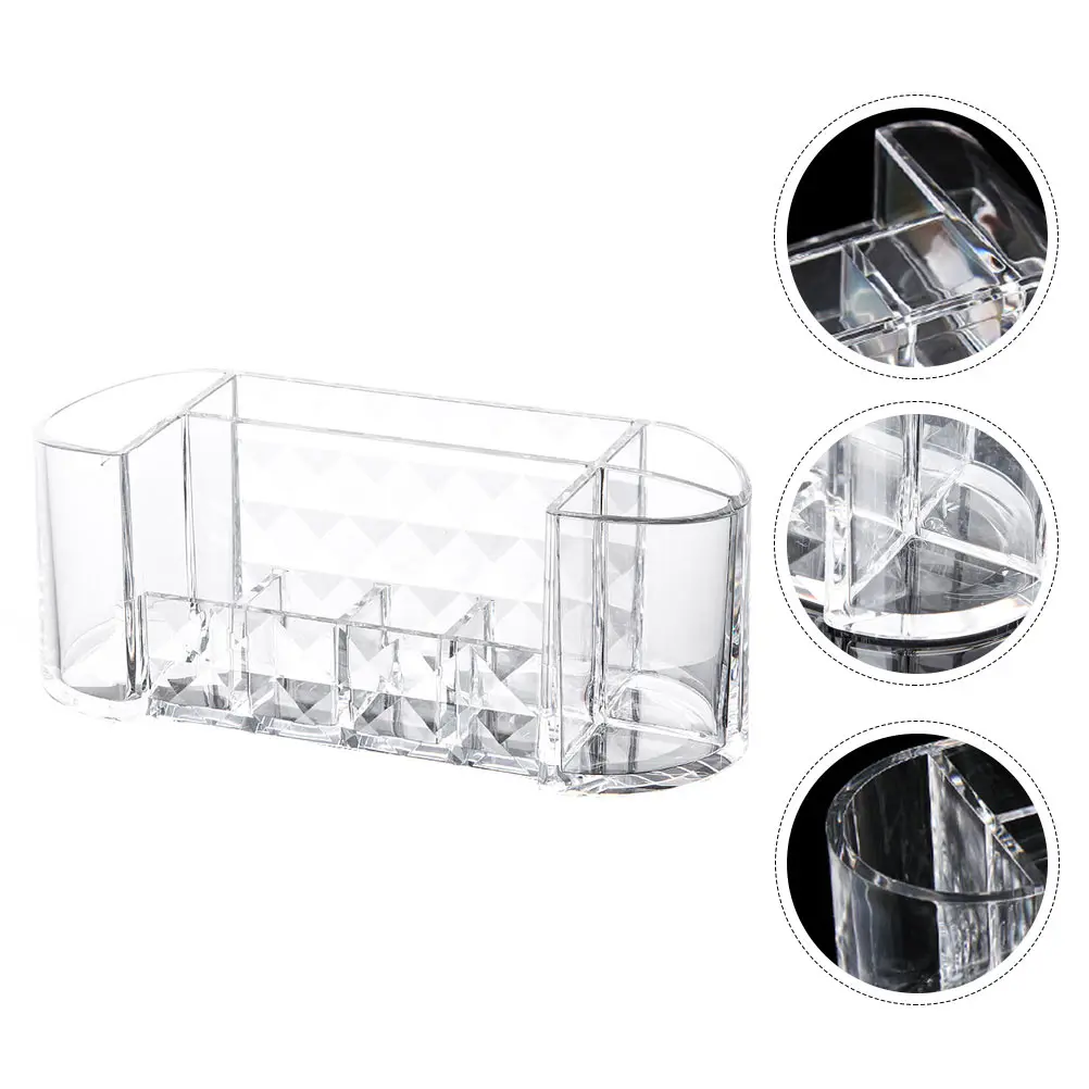 

1Pcs Transparent Makeup Holder Organizer Multiple Grids Desktop Storage Rack Environmentally Friendly Lipstick Holder