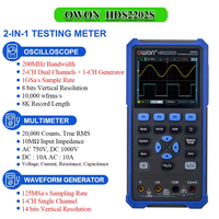 OWON HDS2202S 2102S Digital Oscilloscope 2Channels 200Mhz 1GSa/s Portable 3in1 USB Osiclloscopes + Multimeter+Waveform Generator