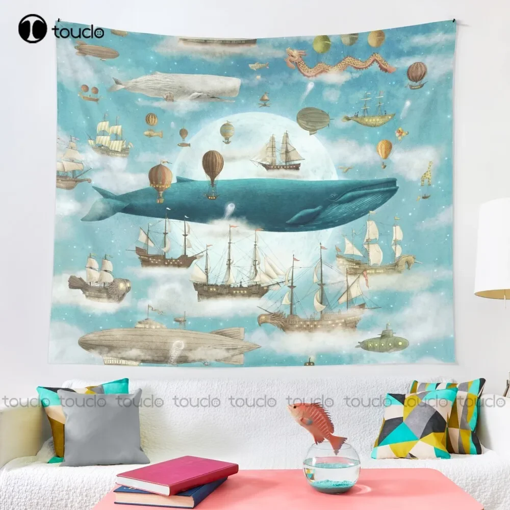 Ocean Meets Sky Tapestry Tapestry Wall Hanging For Living Room Bedroom Dorm Room Home Decor Printed Tapestry Hanging Wall