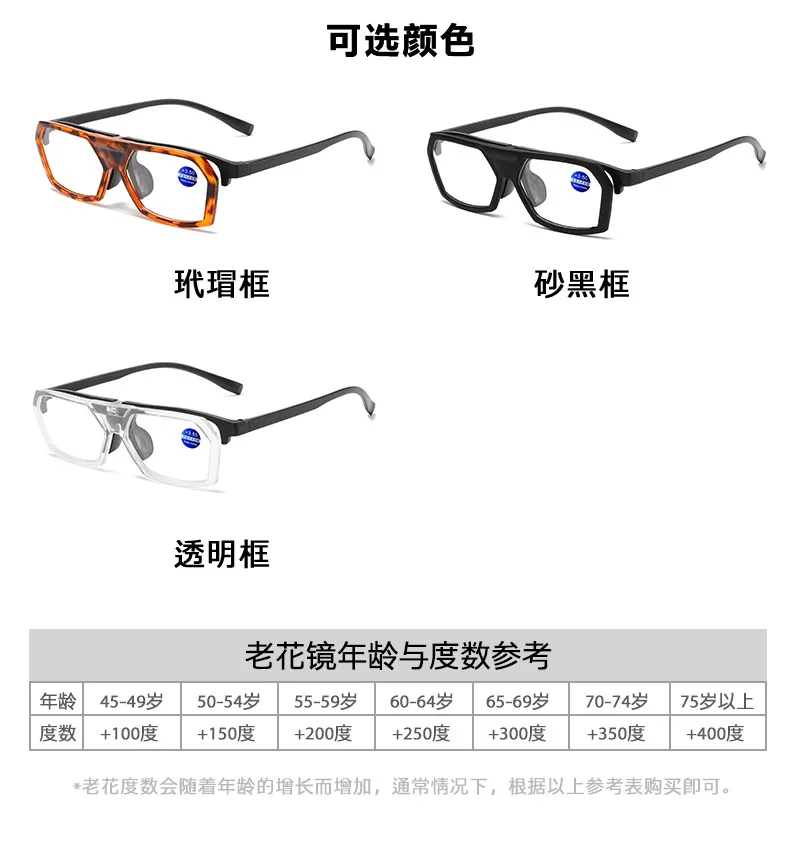 Neue Flip-Cover Lesebrille Männer Frauen Anti Blau Licht Presbyopie Brillen Brillen mit + 1,5 + 2,0 + 2,5 + 3,0 + 3,5 + 4,0 + 1,0 – Detail 8