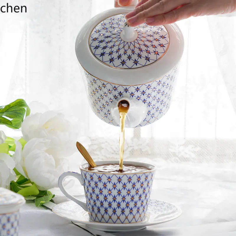 Fotografia 3: Conjunto de xícaras e pires de café premium Zml para chá da tarde, conjunto de xícaras de café de cerâmica.