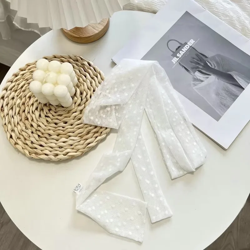 2025 correa de encaje Retro cinturón de alta calidad banda para el cabello cinta larga adorno femenino bufanda pequeña bufanda de seda collar tejido moda