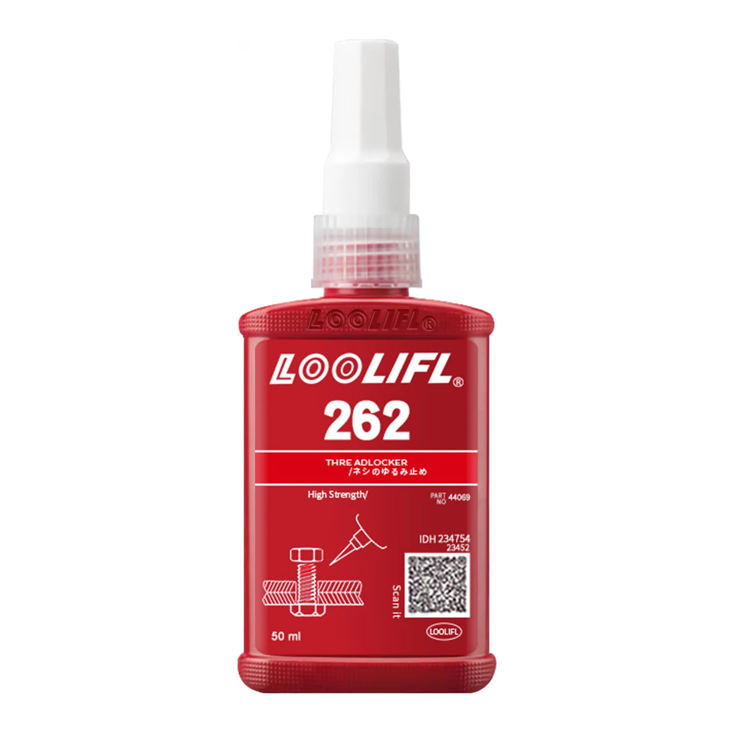 LOOLIFL 262 agente de cierre de rosca de alta resistencia 50ml adecuado para cerradura de pernos de cerradura de tuerca de metal anti-vibración