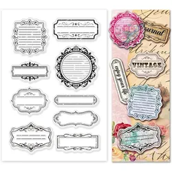 Pandahall Lable Decoratieve Duidelijke Stempels, Label Transparante Siliconen Stempel Zegel Ansichtkaart Rand Stempel Vintage Stempel Voor