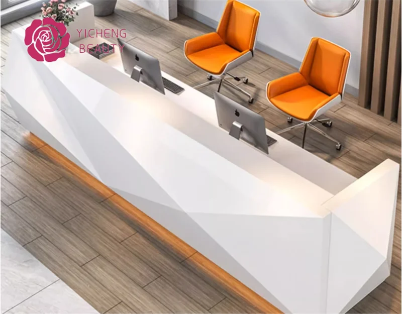 Customized.Yicheng Beauty High Quality Luxury Modern Design Shop Hotel Long Reception Desk bar Counter Front Desk on Sale