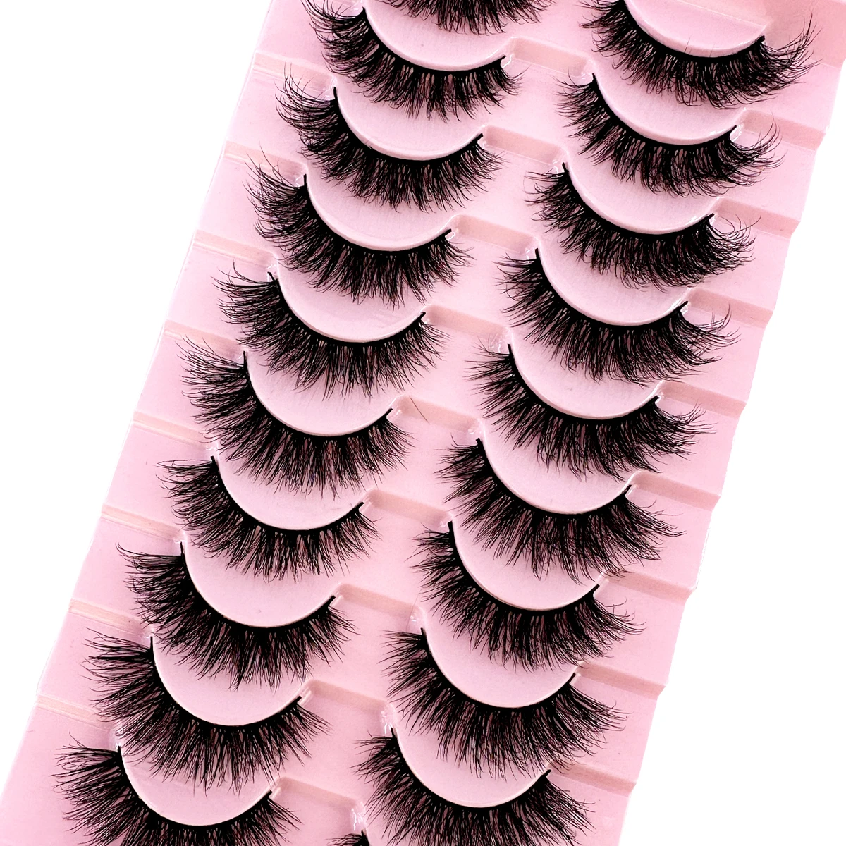 Neue 10 Paar natürliche falsche Wimpern, dicke, flauschige Wimpern für den Partygebrauch, Manga-Wimpern, Reiseutensilien