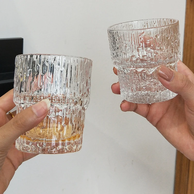 190ml Whiskey Cup Water/Rain Drops Pattern Crystal Beer Glass for Kitchen Bar Party Cups Bottle Water Drinkware Wholesale Cups