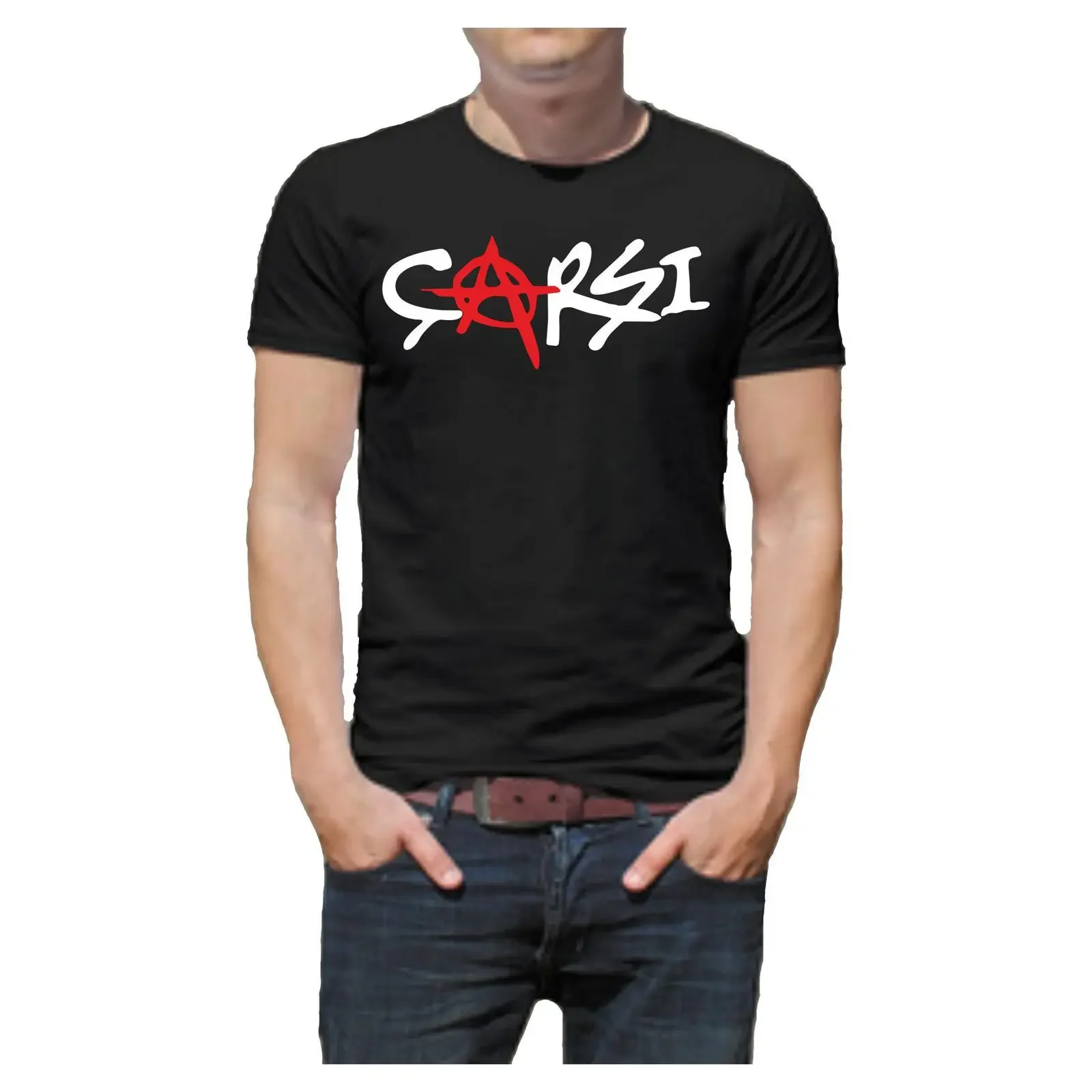 Carsi T-Shirt Baumwolle Bedruckt Ideal für Party Karneval Kostüm Geschenk Türkei Istanbul Besiktas BJK Schwarz Vintage Gewaschen Stilvoll