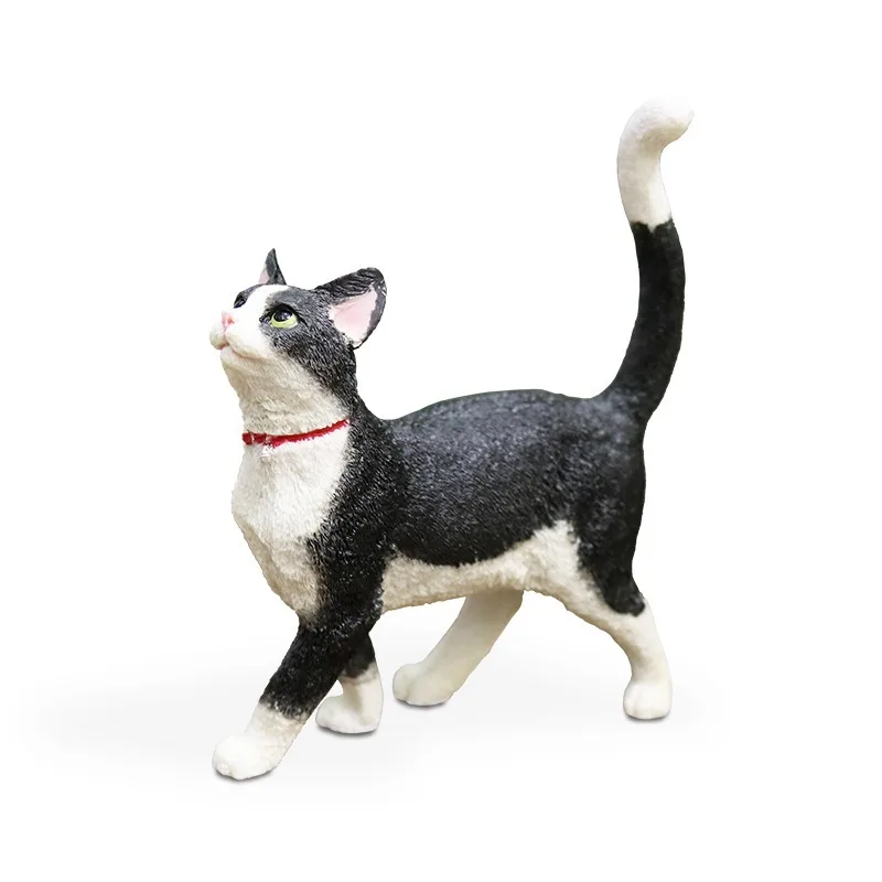 

Black and white cow simulation cat model car ornament resin crafts