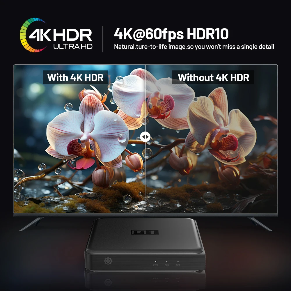 KINHANK G1 Android TV Box With Netflix 4K Ultra HD Google Certified Dolby Vision HDR10+ 4G 32G WiFi6 Streaming Media Device image 5