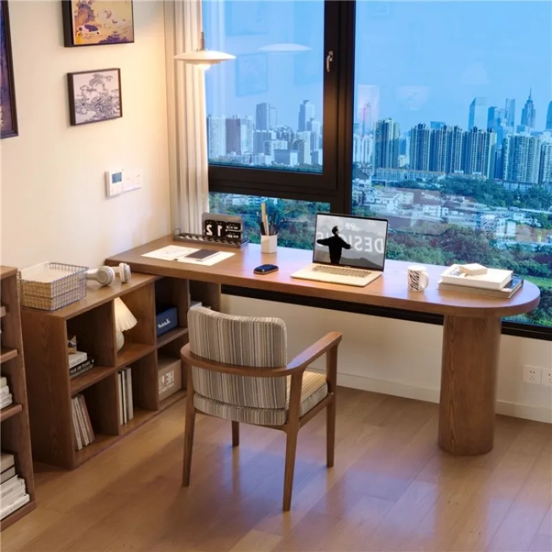 Quarto contra a parede com armário Mesa de canto de madeira maciça Mesa de estudo para estudantes Mesa de computador em forma de L de canto doméstico
