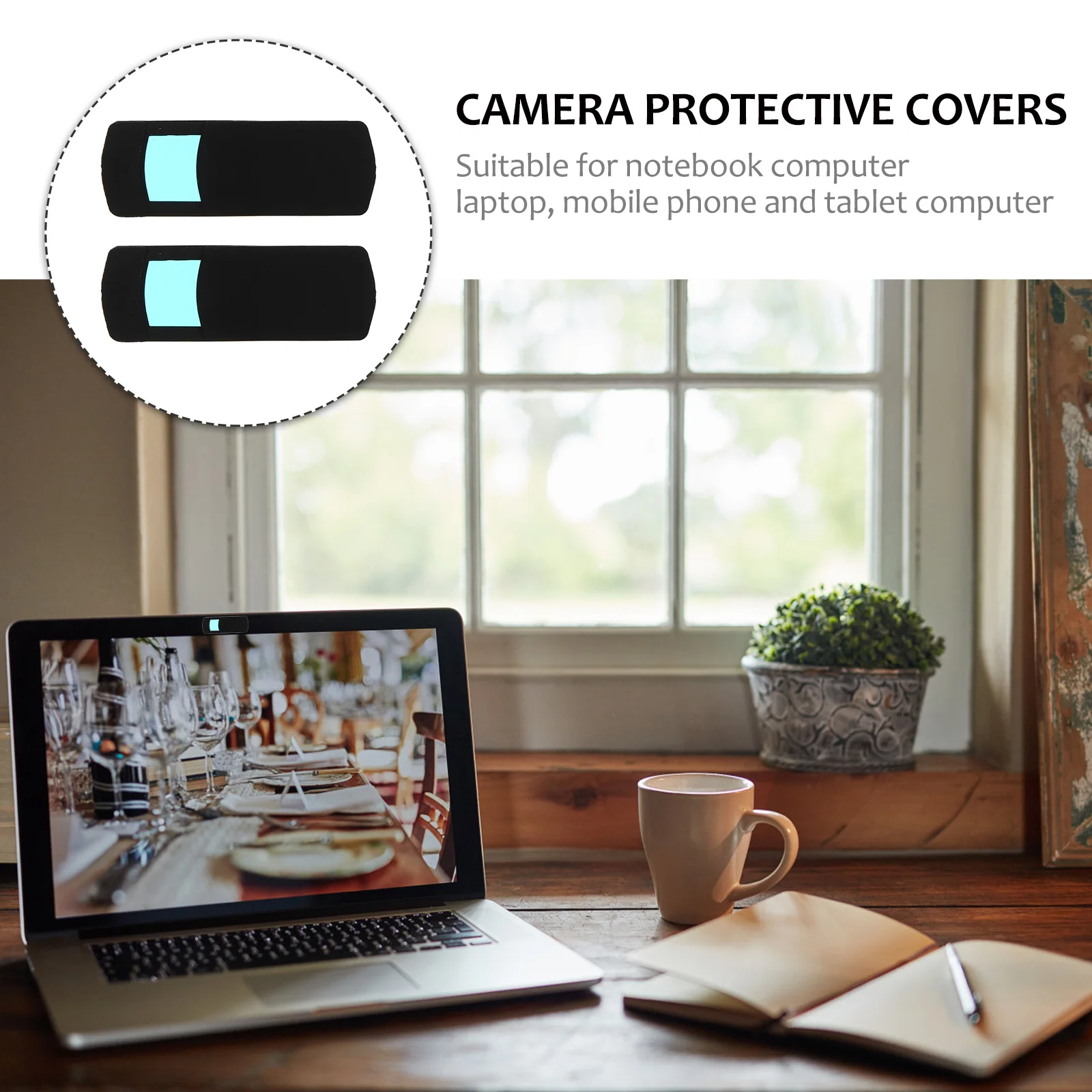 

2pcs Camera Cover for Laptop Phone Tablet Black Privacy Protective Slides Long Use Durable Small Size Anti Peep Hack Security