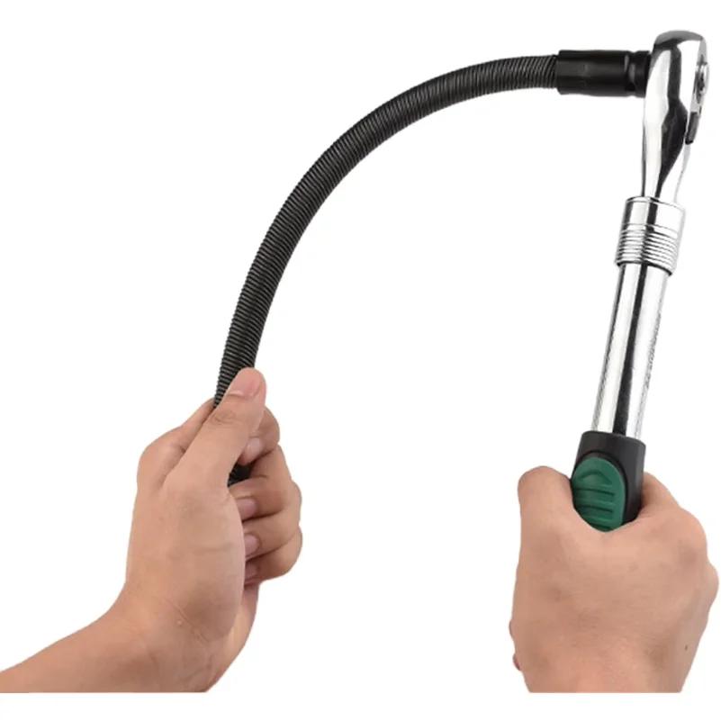 250/350 mm 1/2'' Flexible Socket Extension Ratchet Drive Socket Extension Bar Bendable Elastic Joint Head Post Connecting Link