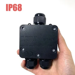 Waterproof 3 Way Junction Box IP68 Y Type 3pin 4-14mm Electrical Cable Wire Connectors 24A 450V External Electrical Terminals