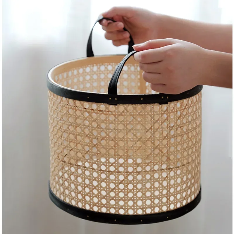 Japanese Simple Storage Basket Hand-woven Rattan Storage Items Hexagonal Mesh Desktop Organizer Versatile Scenes Laundry Basket