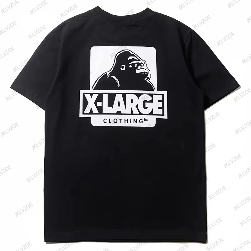 

2025 Summer American High Street Hip-hop Gorilla Letter Print Men's T-shirt Short-sleeved Cotton T-shirt Casual Adult Top