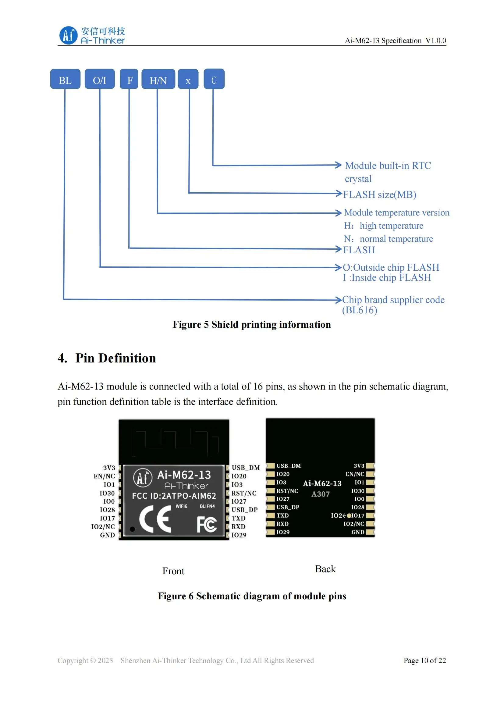 Ai-M62-12F Ai-M62-13 Ai-M62-M2-I Ai-M62-32S Kit Ai-M62-CBS Ai-M62-13U M2 M01L I WiFi 6 Bluetooth-c Ble 5,3 Wireless Modul Board – Detail 8